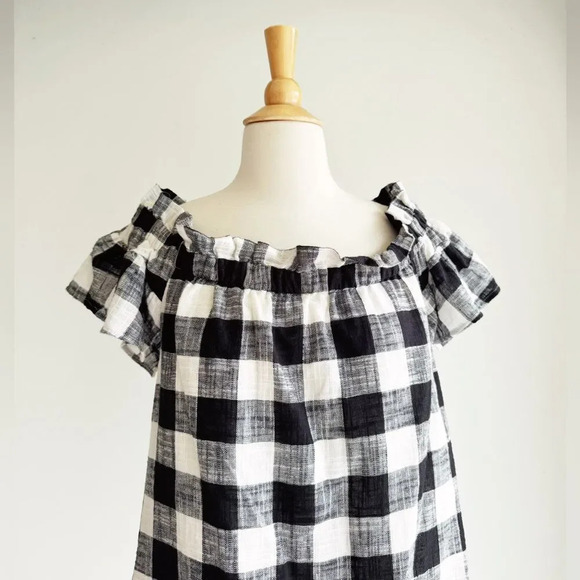COREY LYNN CALTER | Black and White Linen Blend Gingham Dress | XS - Picture 2 of 5